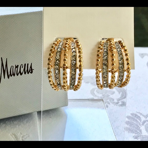 SOLD Kenneth Jay Lane Half Hoop Earrings Sold Out - Picture 2 of 8